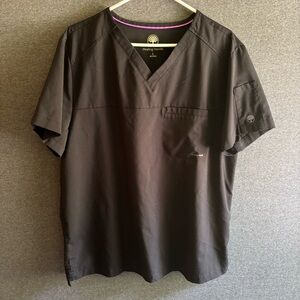 Men’s Black Healing Hands Scrub Top Size Large, Style 2330 JUSTIN